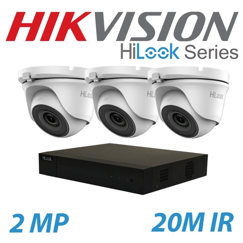 2MP 4CH DVR HIKVISION 3X HILOOK SYSTEM 20M WHITE DOME CAMERA KIT