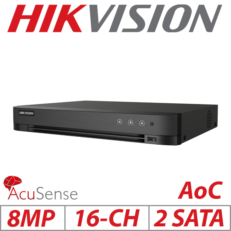 HIKVISION 8MP DVR 16CH MOTION DETECTION 1U H.265 ACUSENSE IDS