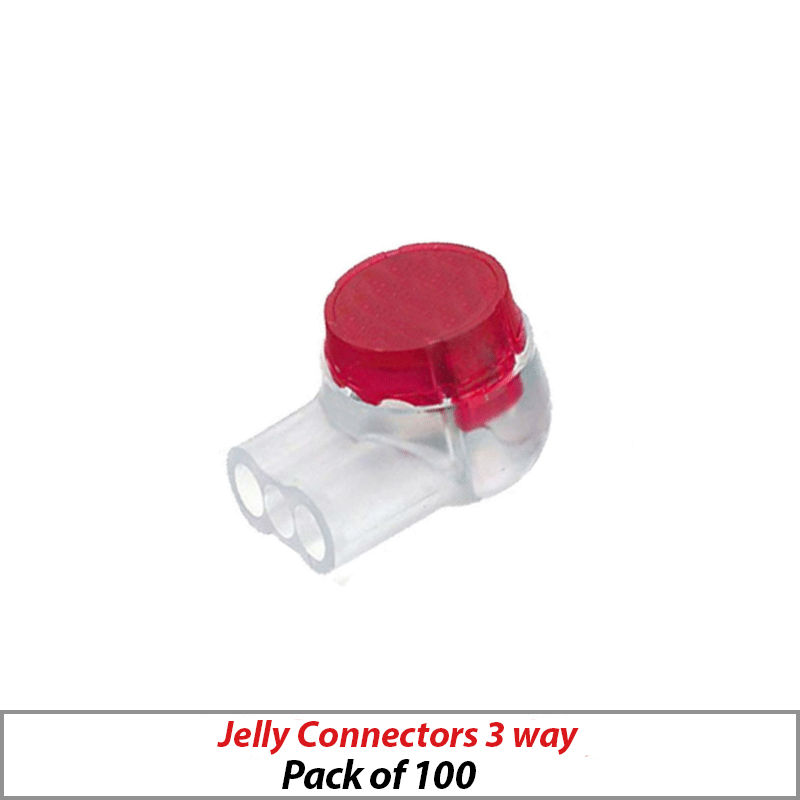 JELLY CONNECTROS 3 WAY CLEAR BUTTON PACK OF 100 ∙ Doris CCTV