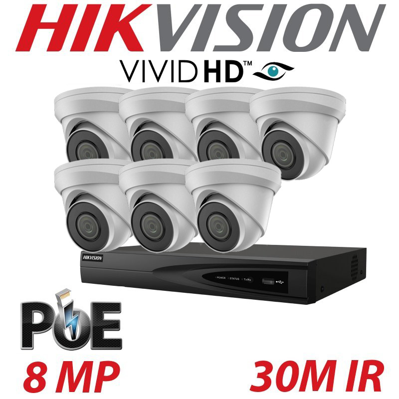8MP HIKVISION 8CH NVR 7X VIVID HD 8MP CAMERA KIT