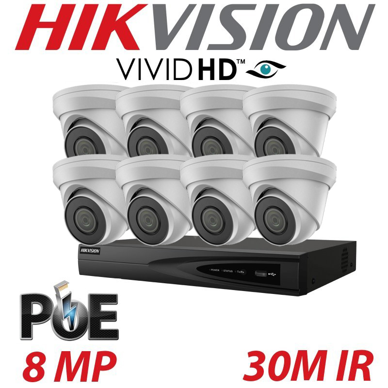 8MP HIKVISION 8CH NVR 8X VIVID HD 8MP CAMERA KIT