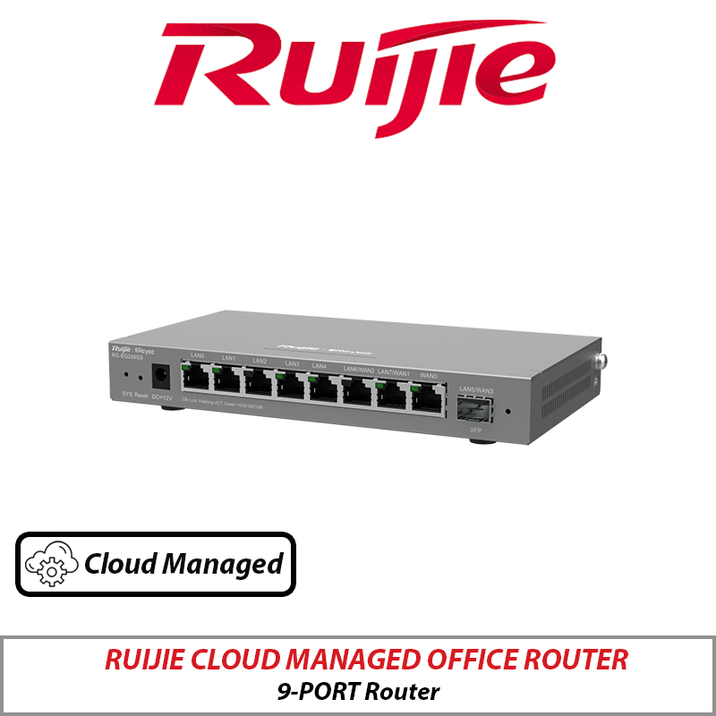 Rg Roter 9-PORT RUIJIE HIGH-PERFORMANCE CLOUD MANAGED OFFICE ROUTER RG-EG209GS ∙ ...