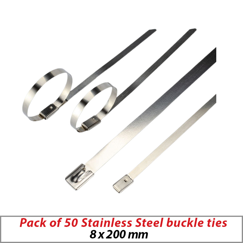 50X STAINLESSSTEELBUCKLETIES 8X200MM ∙ Doris CCTV