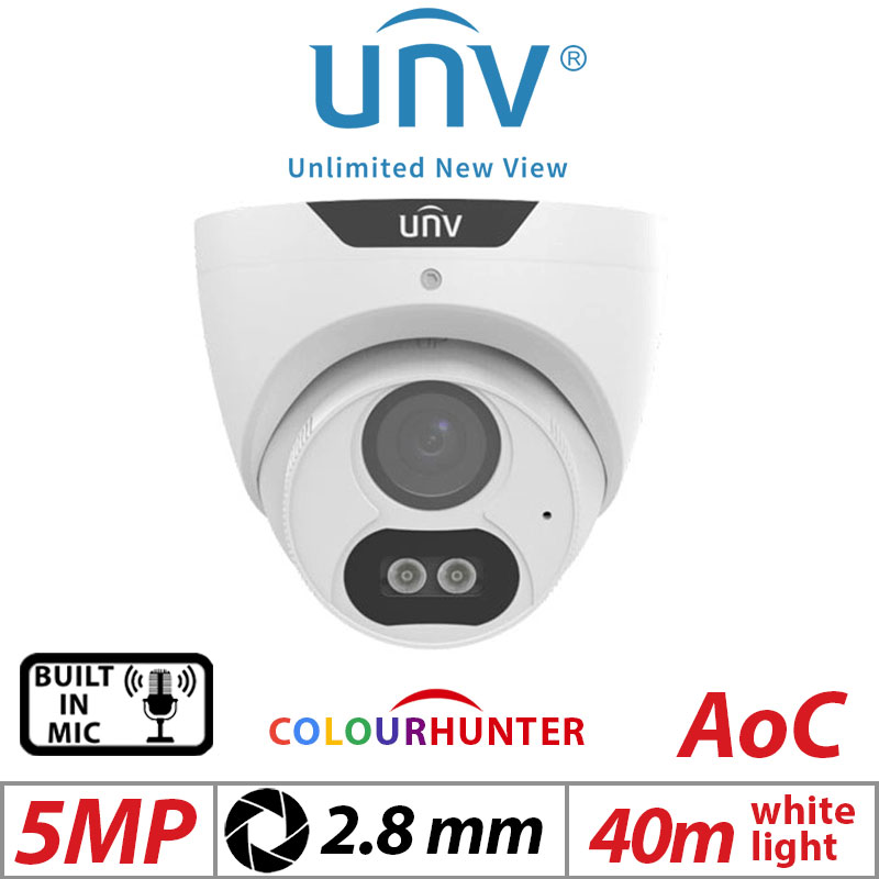 5MP UNIVIEW FIXED TURRET ANALOG CAMERA 2.8MM UACT125AF28MW ∙ Doris CCTV