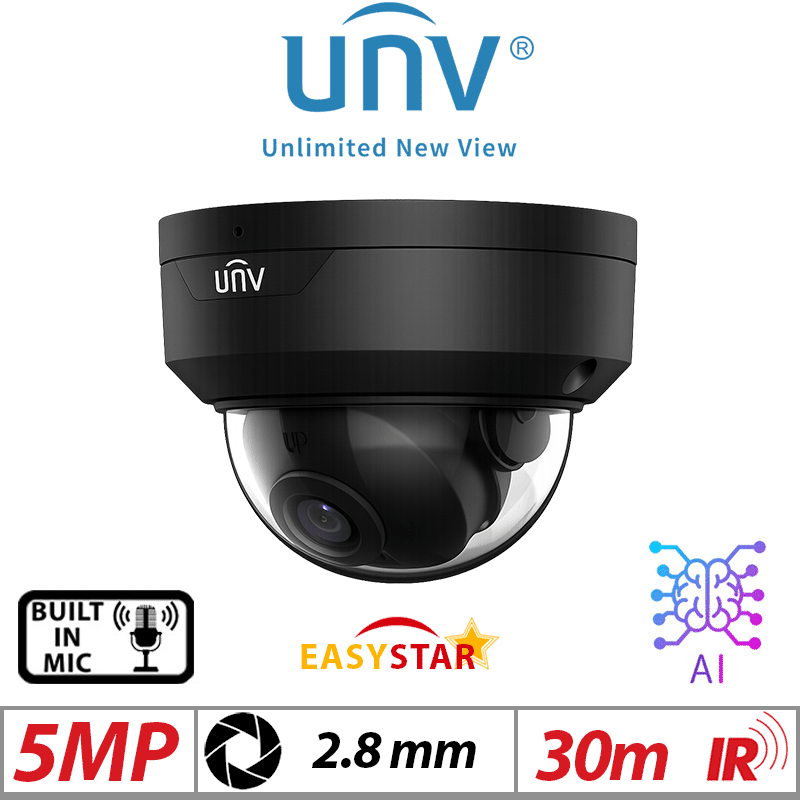Uniview 5MP Fixed Dome Network Camera – Vandal-Resistant, HD, 2.8mm ...